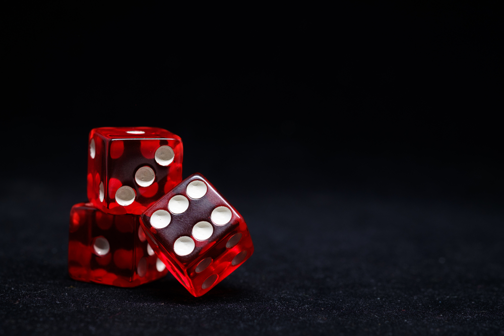 Sicbo,Dice,On,Black,Background